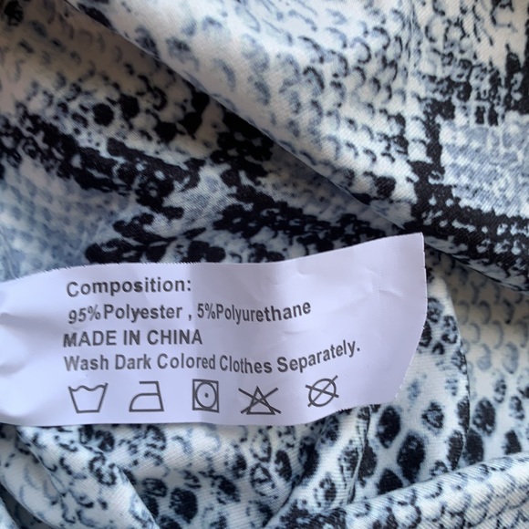 Zaful Snake Print Cutout One Shoulder Ruched Dress - Gray Small - Picture 7 of 8